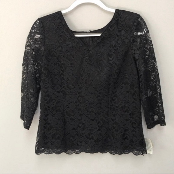 Lace V-Neck Top Size 12P NWT - Picture 1 of 5